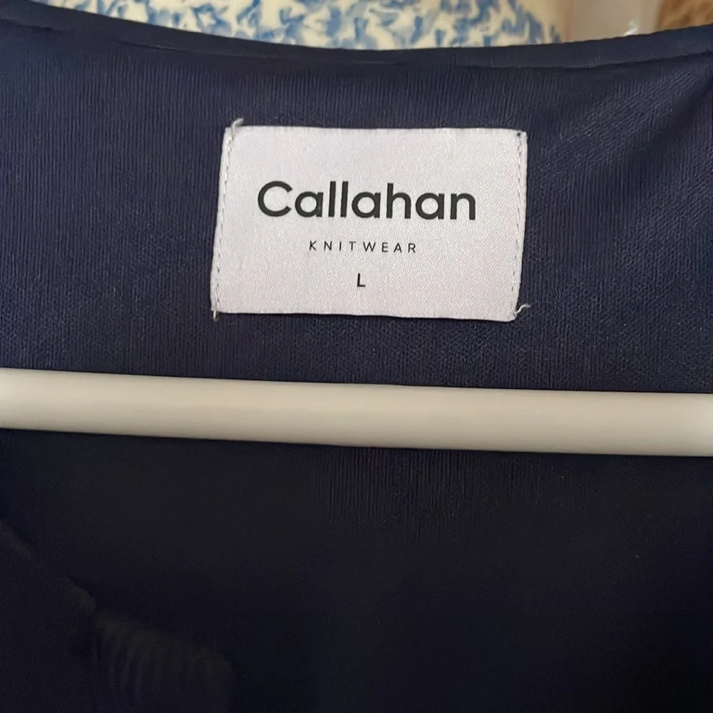 Callahan‎ Knitwear Large Lined Naxy Blue Maxi Dress Side Slits